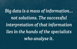 Big data is a mass of information not solutions.