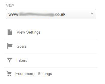 Google Analytics Admin Section