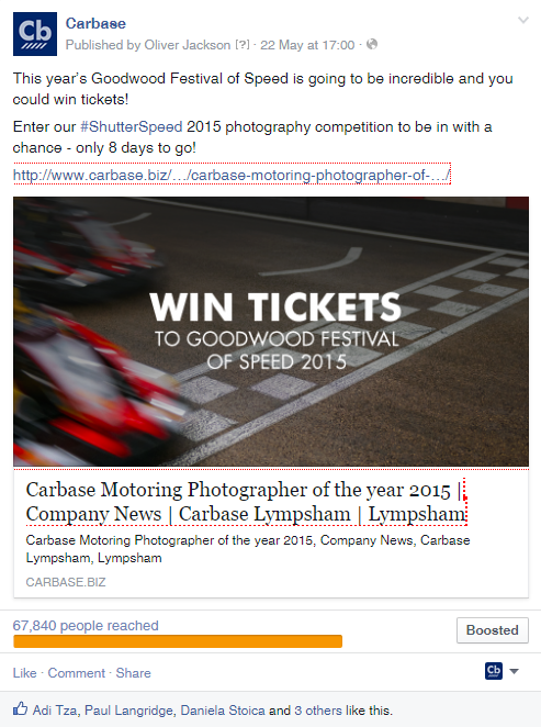 Carbase targeting on social media