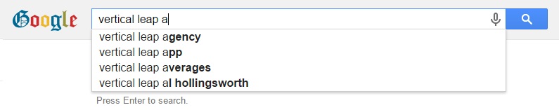 Google auto complete with Vertical Leap search term