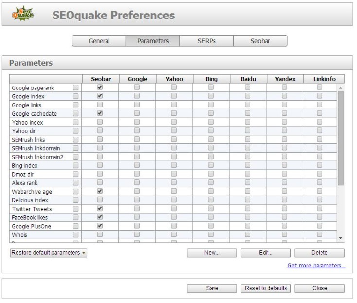 SEOquake tool