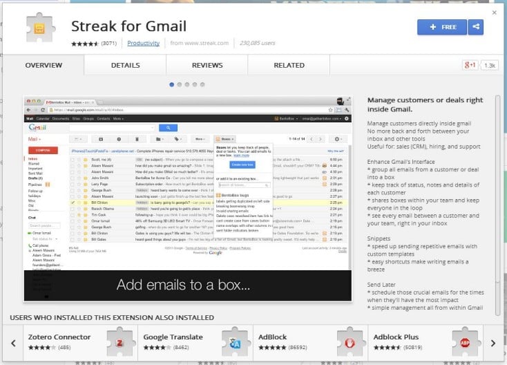 Streak for Gmail SEO