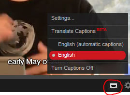 YouTube turnon captions screenshot