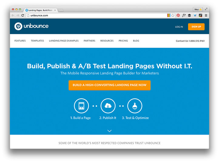 Unbounce home page