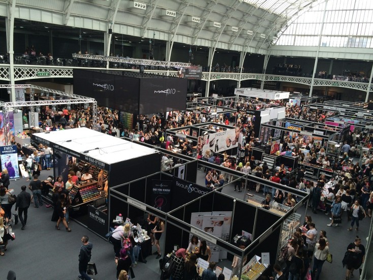 Image of a trade show from above