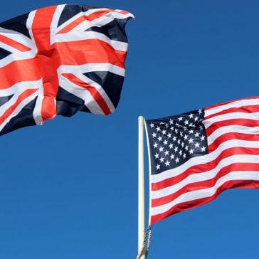 US and UK flags