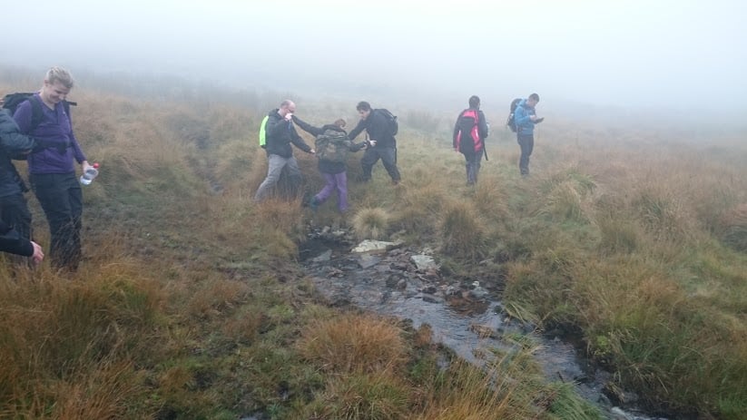 Vertical Leap on Dartmoor during a stream crossing