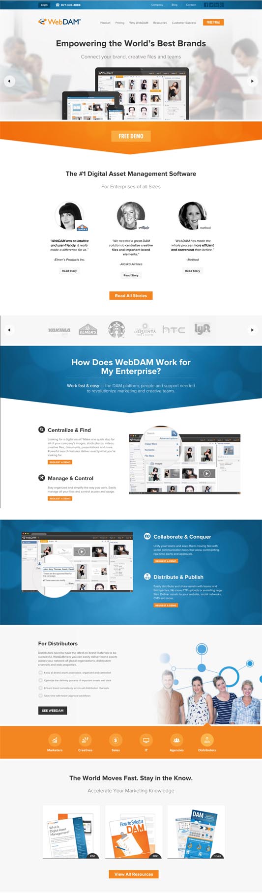 Webdam landing page copy