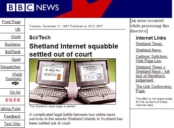 Shetland News v Shetland Times