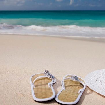 flip flops on beach