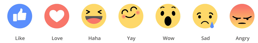 Facebook reaction buttons