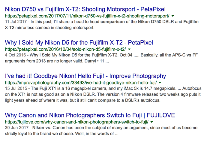 Fujifilm X SEO strategy