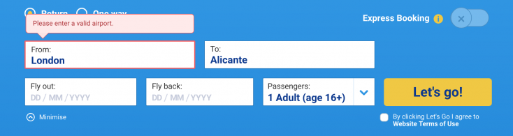 Ryanair has UX issues