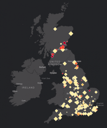 Using data visualisation to compare ad impressions and office locations