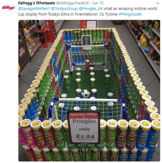 Pringles football display