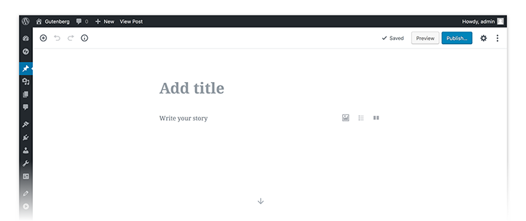 Illustration of the screen on WordPress 5.0