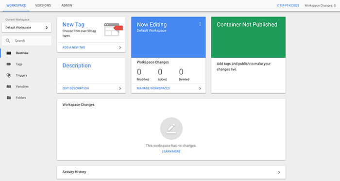 Google Tag Manager screenshot