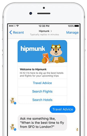 Hipmunk chatbot