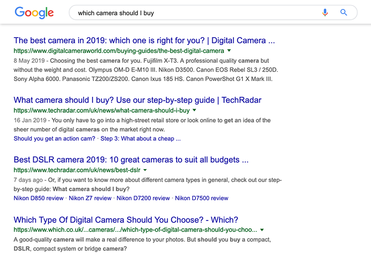 Search results for 'Which camera should I buy?'