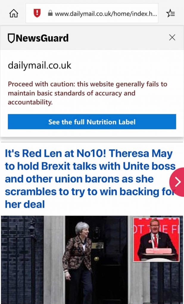 dailymail.co.uk failing a trustworthiness audit