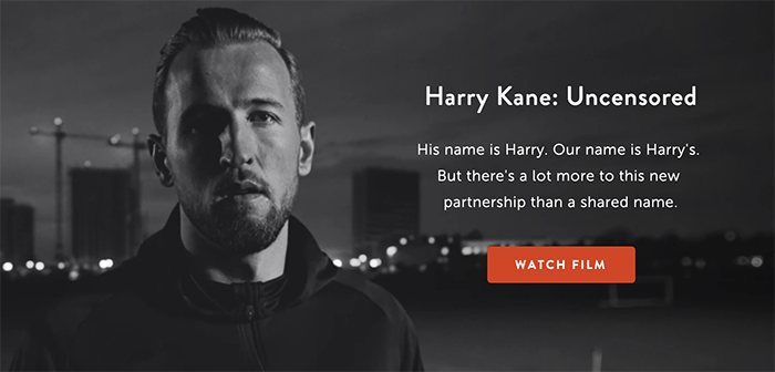 Harry Kane story landing page