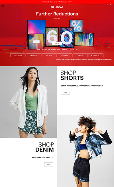 Pull and Bear landing page