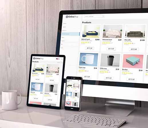 screens showing recommended products