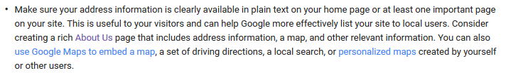 google my business - information about putting in your address