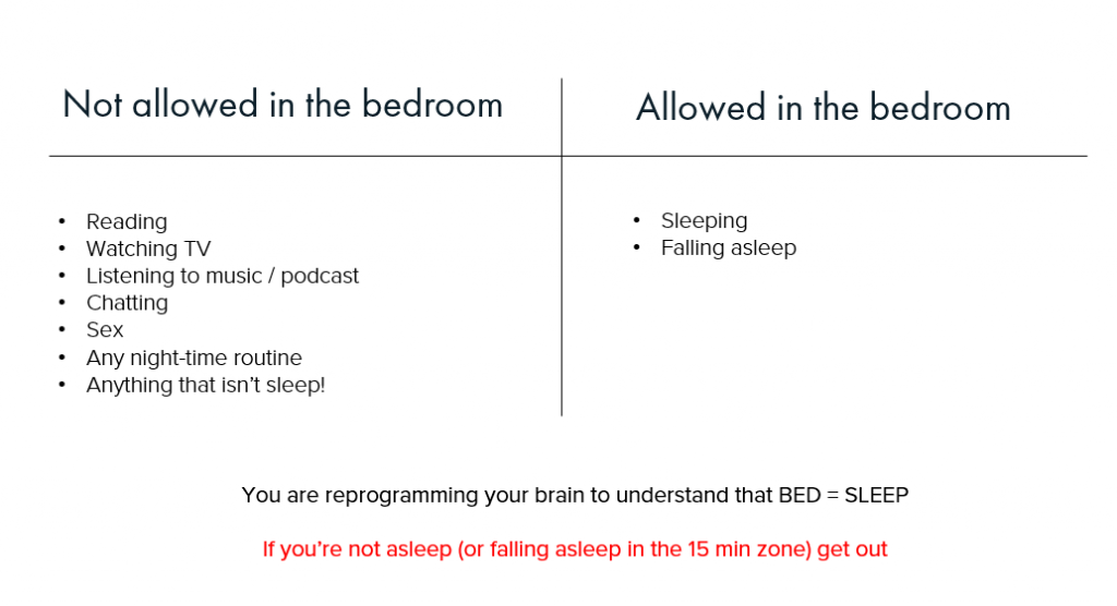 CBT rules to help with sleep