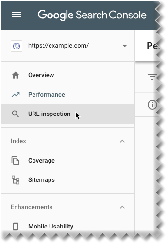 Google Search Console URL inspection tool