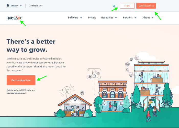 HubSpot homepage