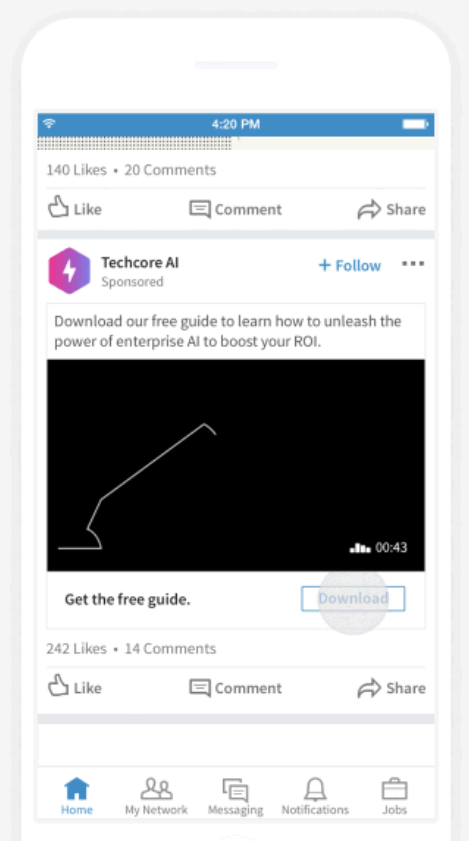 Video ad on LinkedIn