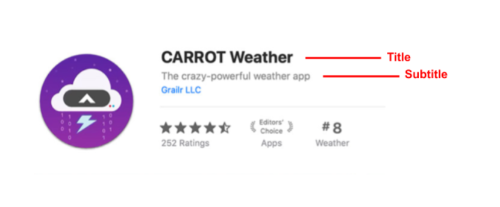 Showing title and subtitle in the app store