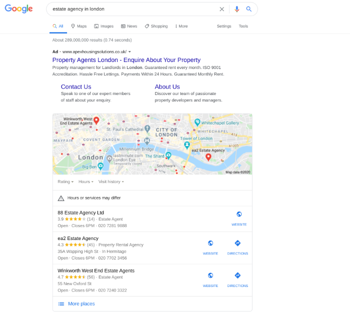 Search results for estate agency in London