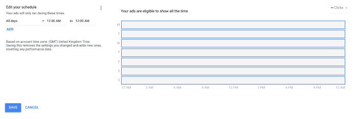 Ad scheduling set up instructions