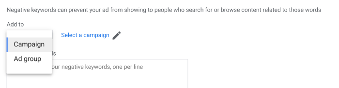 How to ad negative keywords in Google Ads