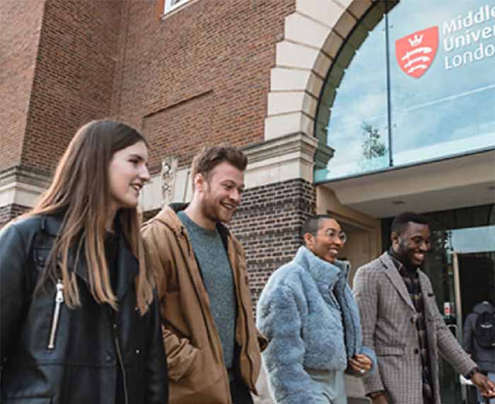 Students walking at Middlesex Univeristy