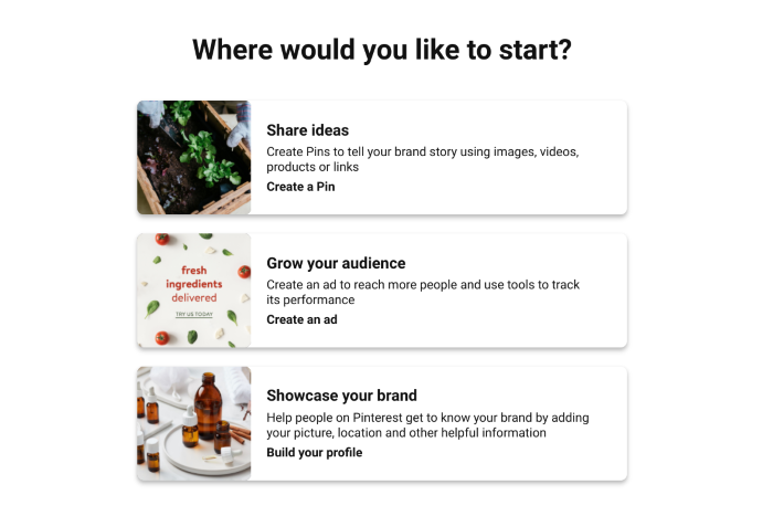 Pinterest onboarding