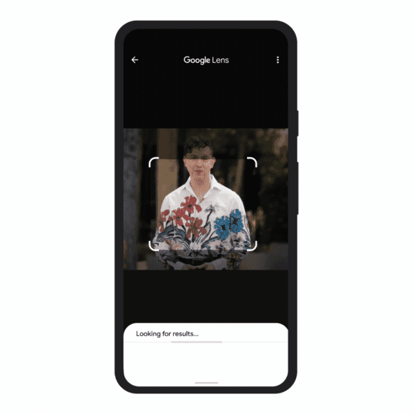Google Lens looking at a man's shirt 