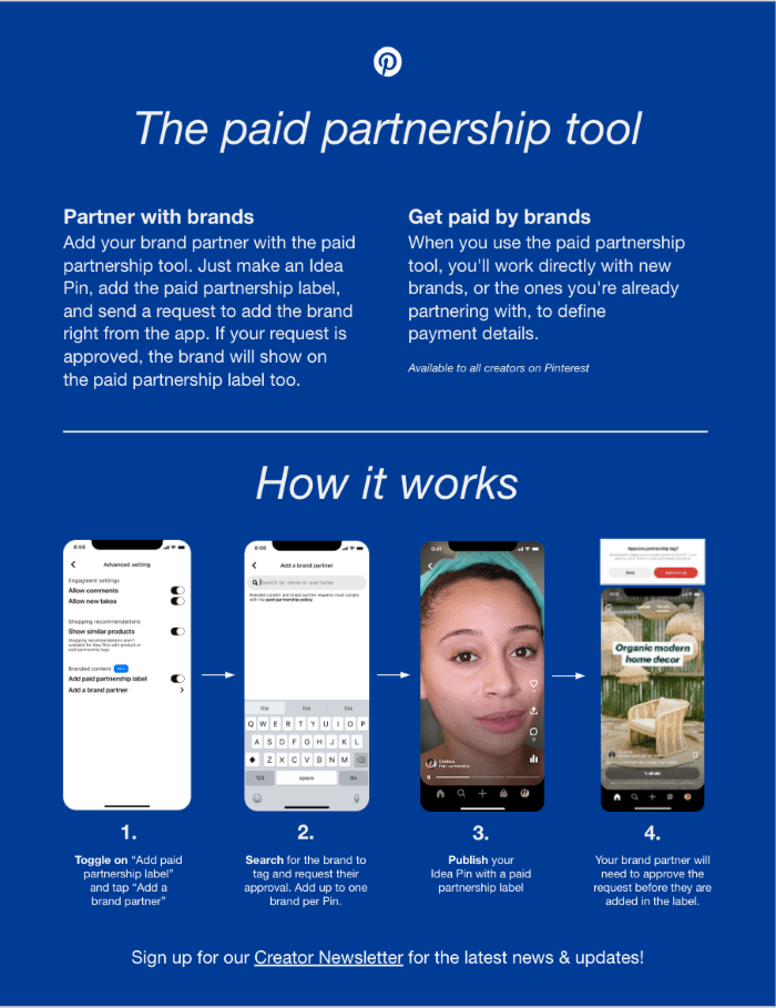 The Pinterest paid partnership tool