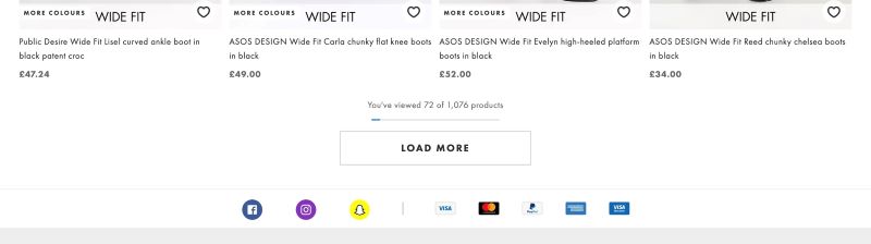 asos ecommerce load more