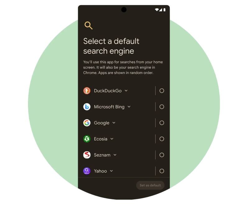 Android browser selector