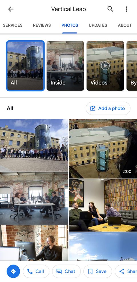 Vertical Leap's Google business profile photos