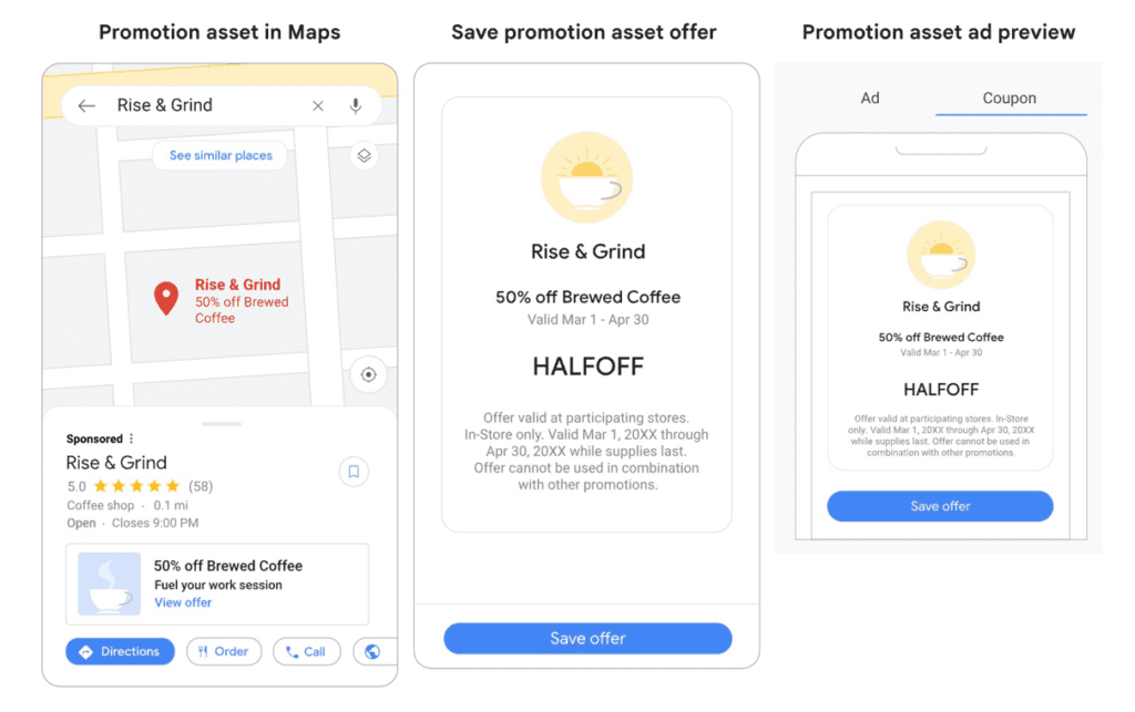 Google local promotions in Maps ad format